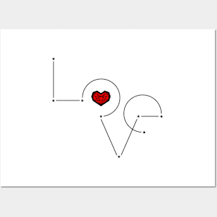 Geometric love Posters and Art